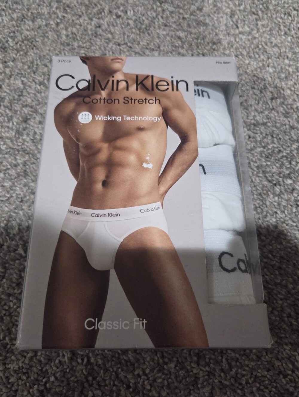 Calvin Klein White Cotton Stretch Men’s Briefs - 3 Pack Size XL New